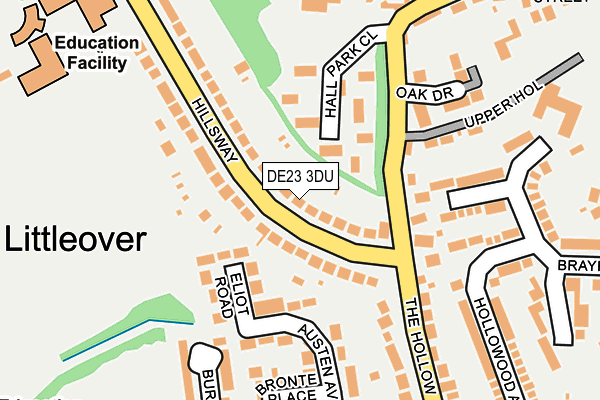 DE23 3DU map - OS OpenMap – Local (Ordnance Survey)