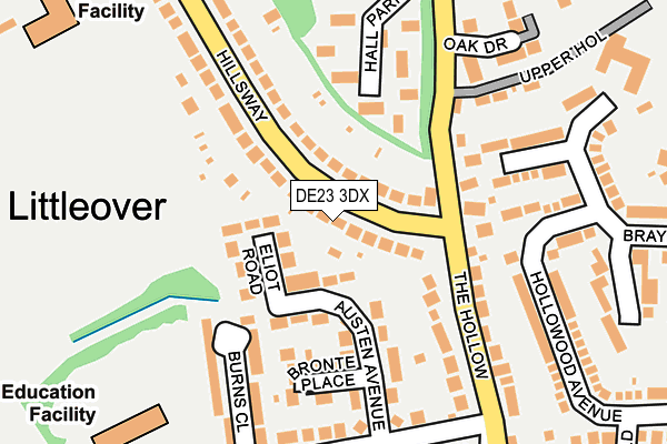 DE23 3DX map - OS OpenMap – Local (Ordnance Survey)