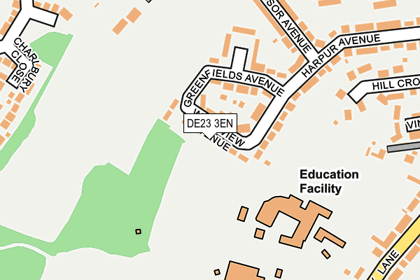 DE23 3EN map - OS OpenMap – Local (Ordnance Survey)