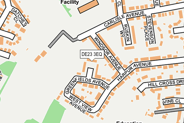 DE23 3EQ map - OS OpenMap – Local (Ordnance Survey)