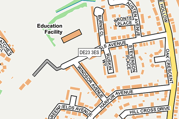 DE23 3ES map - OS OpenMap – Local (Ordnance Survey)