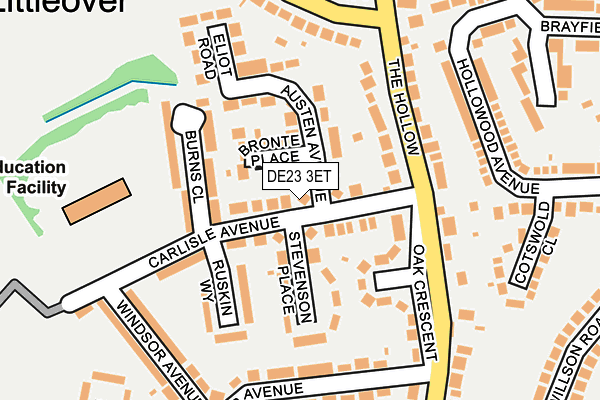 DE23 3ET map - OS OpenMap – Local (Ordnance Survey)