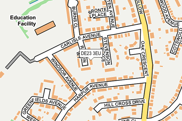 DE23 3EU map - OS OpenMap – Local (Ordnance Survey)
