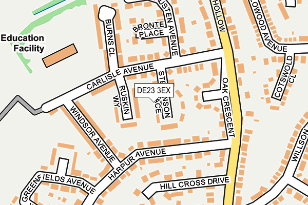 DE23 3EX map - OS OpenMap – Local (Ordnance Survey)