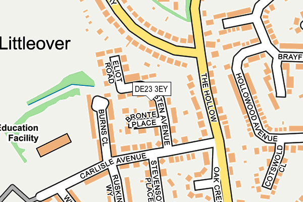 DE23 3EY map - OS OpenMap – Local (Ordnance Survey)