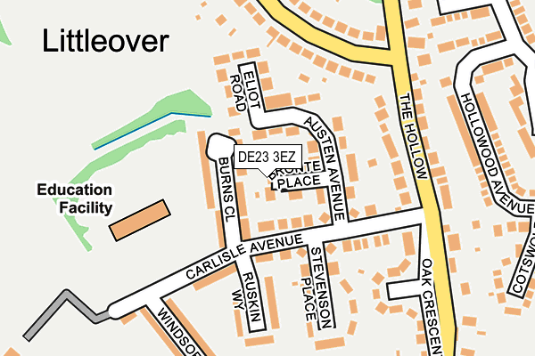 DE23 3EZ map - OS OpenMap – Local (Ordnance Survey)