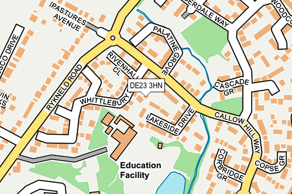 DE23 3HN map - OS OpenMap – Local (Ordnance Survey)