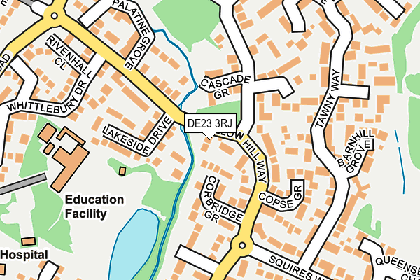 DE23 3RJ map - OS OpenMap – Local (Ordnance Survey)