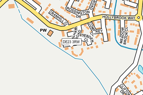 DE23 3RW map - OS OpenMap – Local (Ordnance Survey)