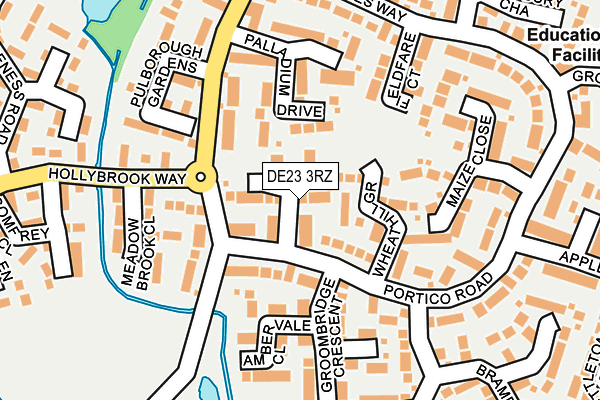 DE23 3RZ map - OS OpenMap – Local (Ordnance Survey)