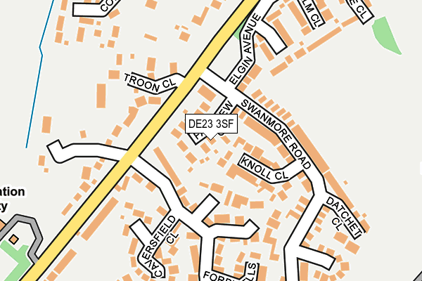 DE23 3SF map - OS OpenMap – Local (Ordnance Survey)