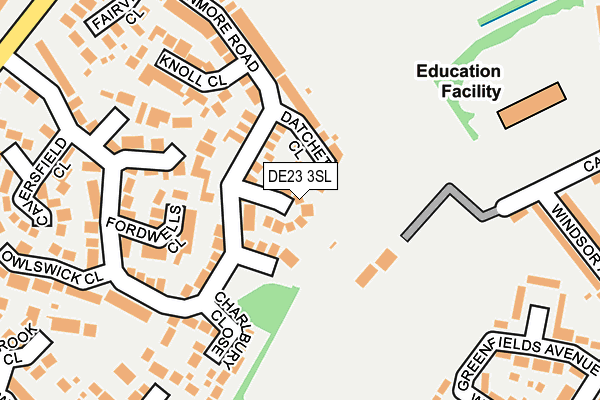 DE23 3SL map - OS OpenMap – Local (Ordnance Survey)