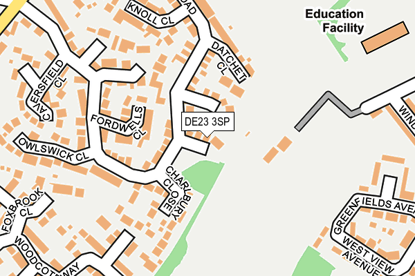 DE23 3SP map - OS OpenMap – Local (Ordnance Survey)