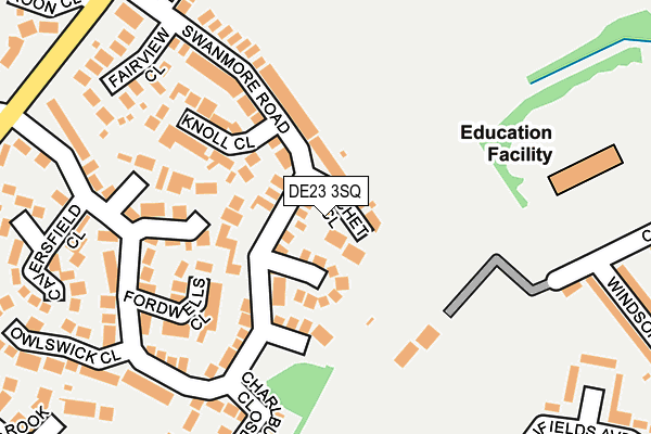 DE23 3SQ map - OS OpenMap – Local (Ordnance Survey)
