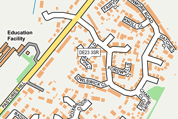 DE23 3SR map - OS OpenMap – Local (Ordnance Survey)
