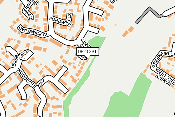 DE23 3ST map - OS OpenMap – Local (Ordnance Survey)