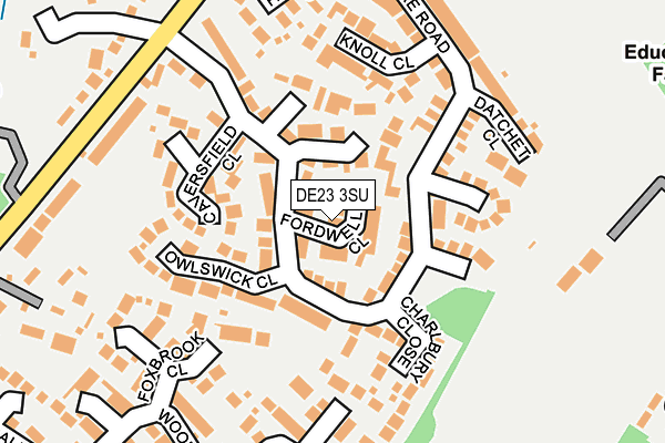 DE23 3SU map - OS OpenMap – Local (Ordnance Survey)