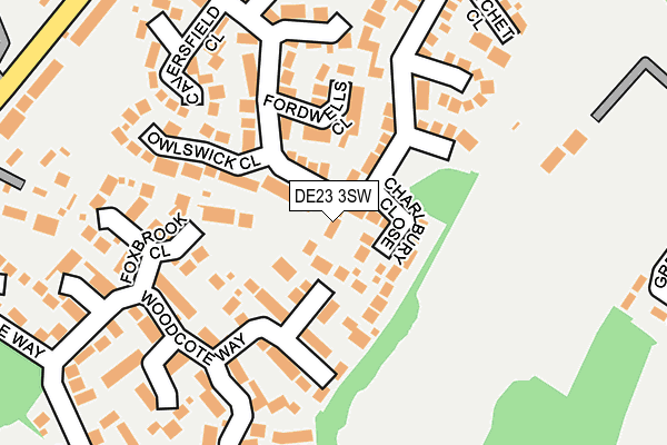 DE23 3SW map - OS OpenMap – Local (Ordnance Survey)