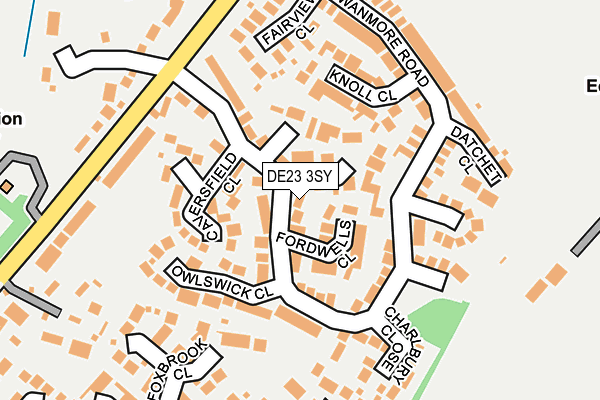 DE23 3SY map - OS OpenMap – Local (Ordnance Survey)