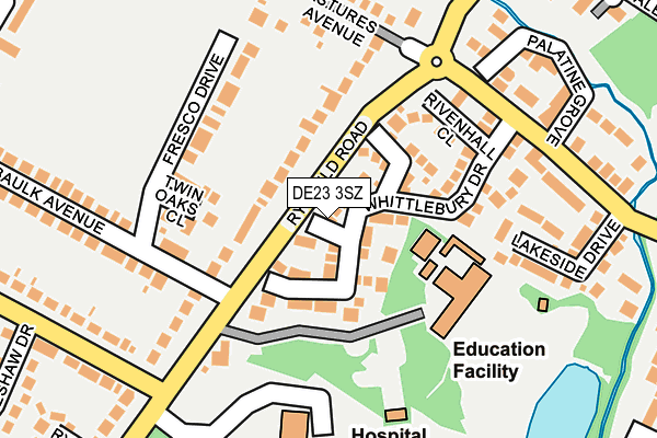 DE23 3SZ map - OS OpenMap – Local (Ordnance Survey)