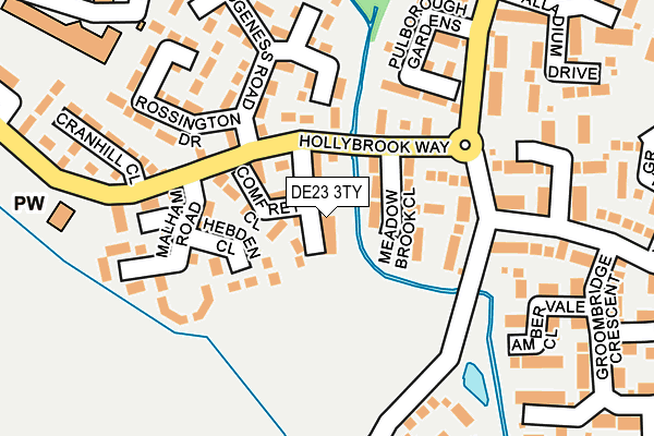 DE23 3TY map - OS OpenMap – Local (Ordnance Survey)