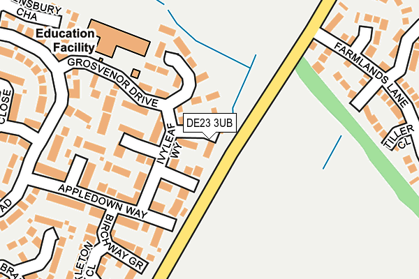 DE23 3UB map - OS OpenMap – Local (Ordnance Survey)