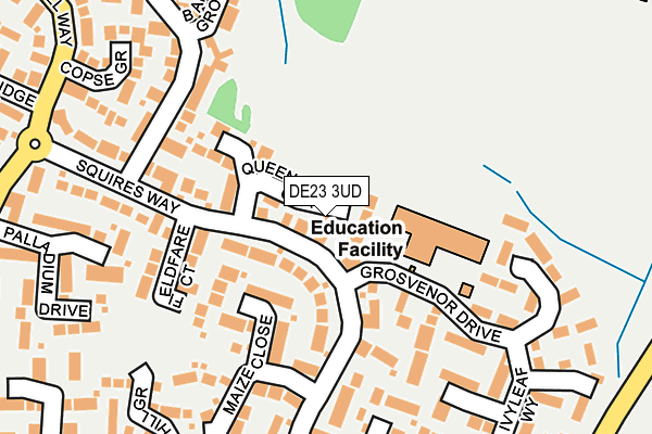 DE23 3UD map - OS OpenMap – Local (Ordnance Survey)