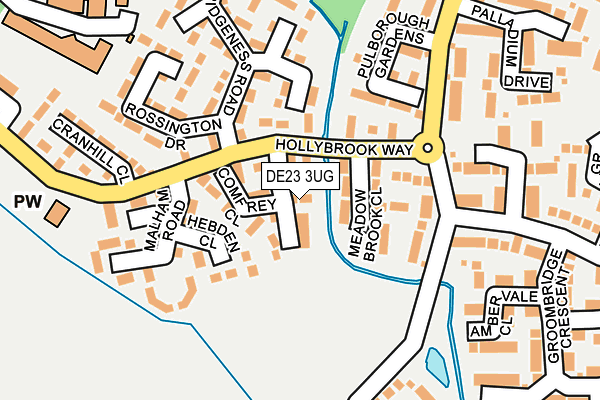 DE23 3UG map - OS OpenMap – Local (Ordnance Survey)