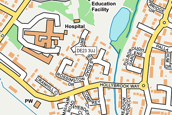 DE23 3UJ map - OS OpenMap – Local (Ordnance Survey)