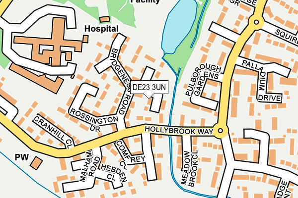 DE23 3UN map - OS OpenMap – Local (Ordnance Survey)