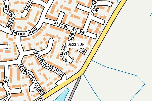 DE23 3UR map - OS OpenMap – Local (Ordnance Survey)