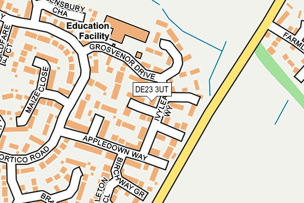 DE23 3UT map - OS OpenMap – Local (Ordnance Survey)
