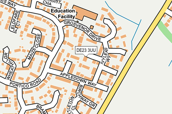DE23 3UU map - OS OpenMap – Local (Ordnance Survey)