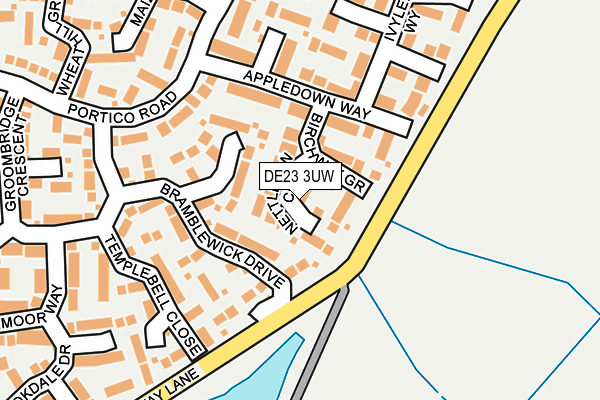 DE23 3UW map - OS OpenMap – Local (Ordnance Survey)