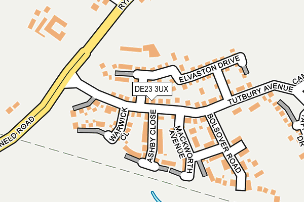 DE23 3UX map - OS OpenMap – Local (Ordnance Survey)