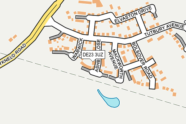 DE23 3UZ map - OS OpenMap – Local (Ordnance Survey)