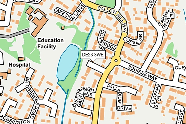 DE23 3WE map - OS OpenMap – Local (Ordnance Survey)