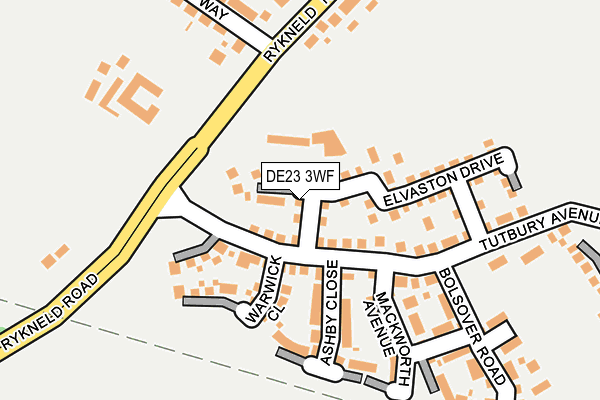 DE23 3WF map - OS OpenMap – Local (Ordnance Survey)
