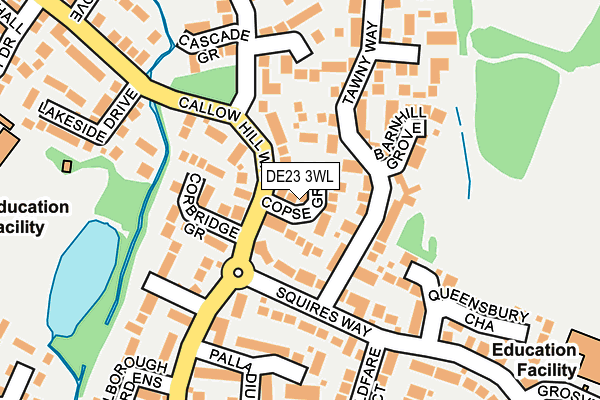 DE23 3WL map - OS OpenMap – Local (Ordnance Survey)