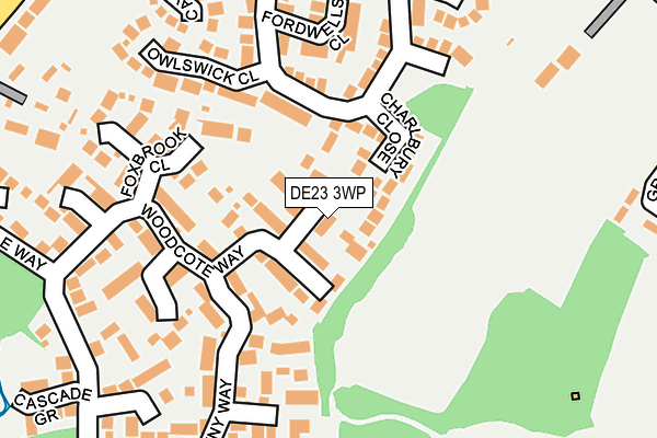 DE23 3WP map - OS OpenMap – Local (Ordnance Survey)