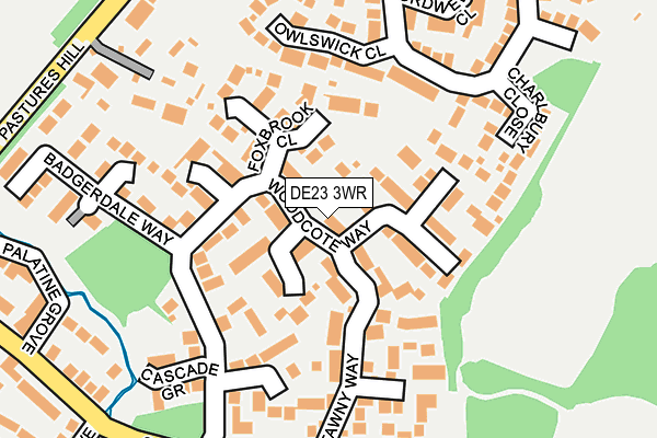 DE23 3WR map - OS OpenMap – Local (Ordnance Survey)