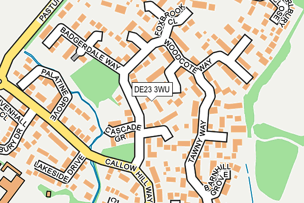 DE23 3WU map - OS OpenMap – Local (Ordnance Survey)
