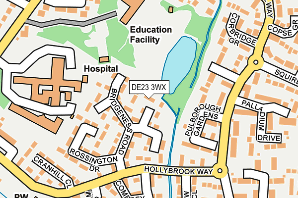DE23 3WX map - OS OpenMap – Local (Ordnance Survey)