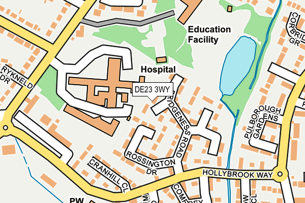 DE23 3WY map - OS OpenMap – Local (Ordnance Survey)
