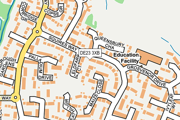 DE23 3XB map - OS OpenMap – Local (Ordnance Survey)