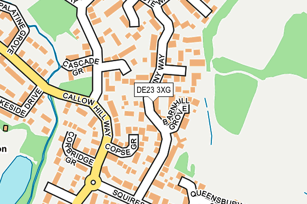 DE23 3XG map - OS OpenMap – Local (Ordnance Survey)