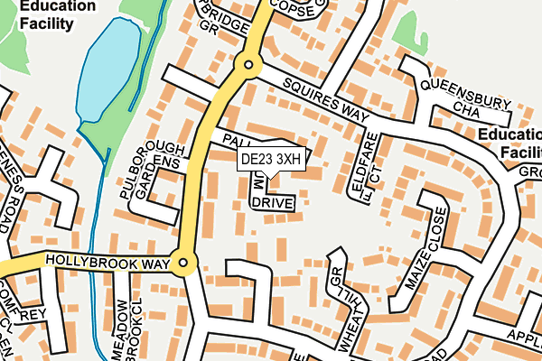DE23 3XH map - OS OpenMap – Local (Ordnance Survey)