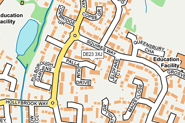 DE23 3XJ map - OS OpenMap – Local (Ordnance Survey)