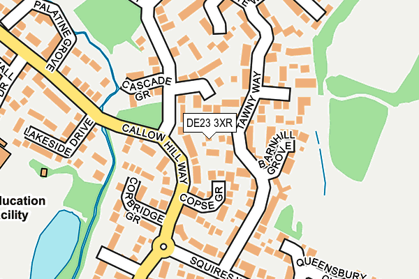 DE23 3XR map - OS OpenMap – Local (Ordnance Survey)