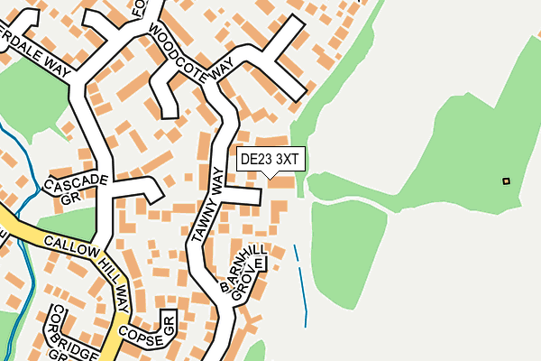 DE23 3XT map - OS OpenMap – Local (Ordnance Survey)